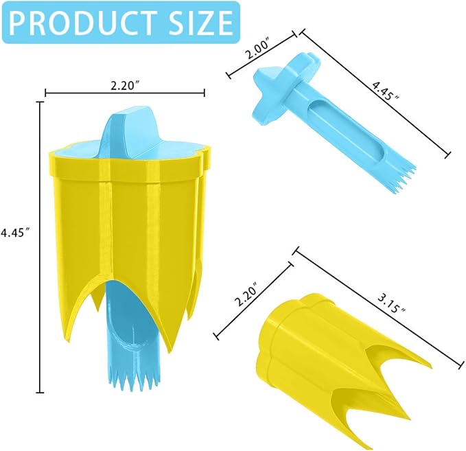 Pepper Corer, 2 in 1 Red Bell Pepper Seed Corer Remover Tool, Fruit & Vegetable Corers Quick Cave Tools for Jalapeno Cutter Deseeder, Blue Yellow, 3 PCS