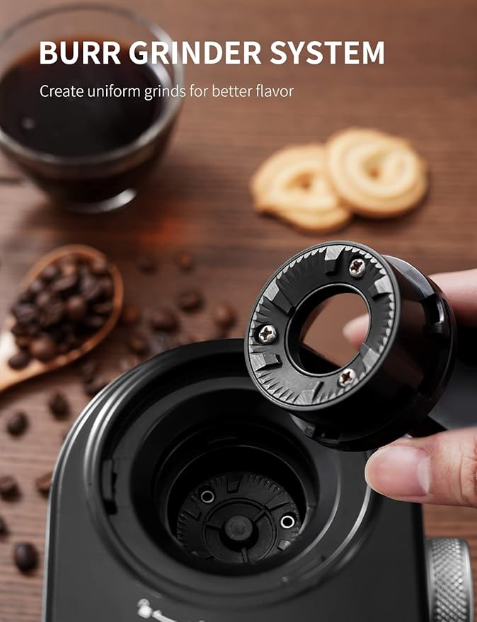 SHARDOR Burr Coffee Bean Grinder Electric, Adjustable Burr Mill with 16 Precise Grind Setting for 2-14 Cup, Silver