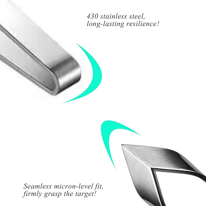 2 PCS Fish Bone Tweezers Kitchen Slanted and Flat Tweezers Set Fish Bone Pliers Suitable for Salmon and Sea Bass Deboning and Kitchen Meat Hair Cleaning Tool Silver, 4.3" and 4.5", LXLVOUEG