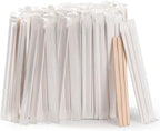 MFJUNS 500pcs Individually Wrapped Coffee Stirrers Wood - 7" Coffee Stir Sticks, Round End Disposable coffee stirrer, For Coffee, Cocktail and Hot Drinks