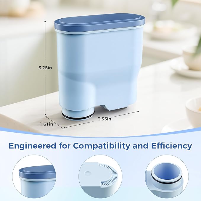 AquaClean Filter Compatible with Philips Coffee Machines – CA6903 Water Filter for EP1220/2230/3241, Series 1200/2200/3200/5400 – Anti-Scale Cartridge [3-Pack]