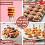 24PCS Mini Pancake Maker Machine, Nonstick Electric Dutch Pancakes Griddle, Adjustable Heat Multi-Use Poffertjes Pan, Simple & Easy Baker for Home and Restaurants, Perfect for Breakfast & Desserts