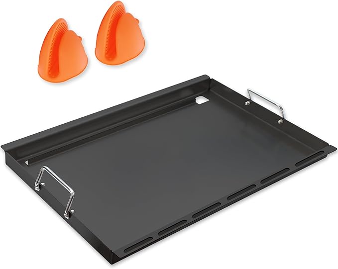 SafBbcue Full Size Griddle Inserts for Dyna Glo Grill Replacment Parts DGF510SSP DGF510SBP Flat Top Griddle for Backyard Grill Parts BY13-101-001-13 BY14-101-001-04, Carbon Steel