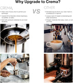 CREMA Coffee Products 54mm Bottomless Naked Portafilter | Compatible with 54mm Breville Machines | Includes Double Shot Filter Basket | White