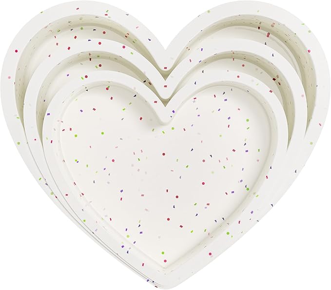 3 Pcs Silicone Heart Shaped Cake Pans 10 Inch 8 Inch 6 Inch Mini Small Large Heart Cake Pan Set Nonstick Silicone Heart Molds for Baking (Cream)