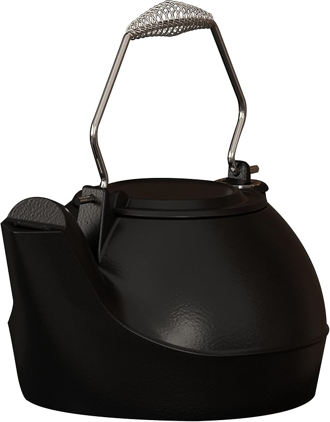 Fire Beauty Humidifying Iron Kettle，Stove Humidifier，Wood Stove Kettle，Cast Iron，Chrome handle