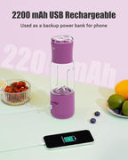 EASEHOLD Portable Personal Blender for Smoothies Shakes, Fresh Juice Mini Fast Blender on the go with 6 Blades, Rechargable Single BPA Free for Sport, Kitchen, Travel,Camping (Raspberry)