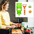 Multifunctional Kitchenware Set, 3-in-1 Peeler Multifunctional Single Blade Peeler, Lemon Squeezer Potato Peeler, Multi Cutter and Julienne Set with Grating Plate Great for Fruit and Vegetable