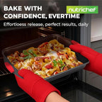 NutriChef Baking Pans Set - 6 Piece Bakeware with Nonstick Carbon Steel for Easy Release and Cleanup, Durable and Versatile Design, Includes Cookie Sheet, Loaf Pan, Muffin Tin & More