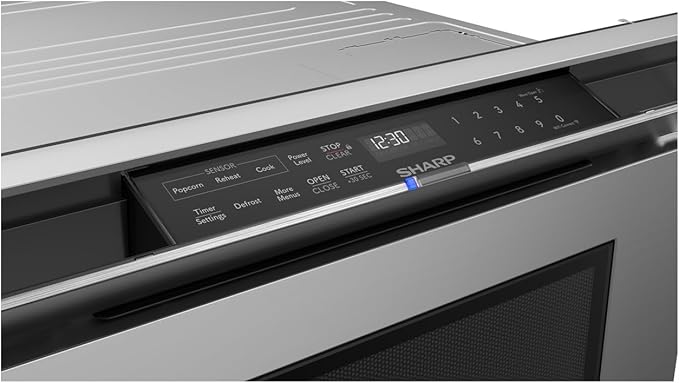 SHARP SMD2479JS Smart Microwave Drawer Oven with Easy Wave Open, 24-inch, 1.2 Cubic Feet, 950 Watt, Concealed Glass Touch Control Panel, Compatible with Alexa Certified, Stainless Steel