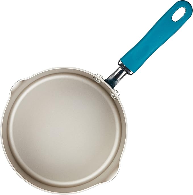 Rachael Ray 12020 Create Delicious Nonstick Sauce Pan / Saucepan with Straining and Lid, 3 Quart - Teal Shimmer