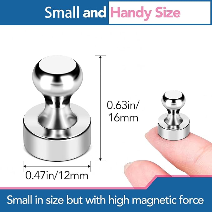 LOVIMAG Fridge Magnets 18Pcs Refrigerator Whiteboard Small Strong Magnet Classroom Kitchen Accessories Decorative Locker Set Decor Must Haves Office Calendar Refrigerador Magnetic Cute Crafts Silver