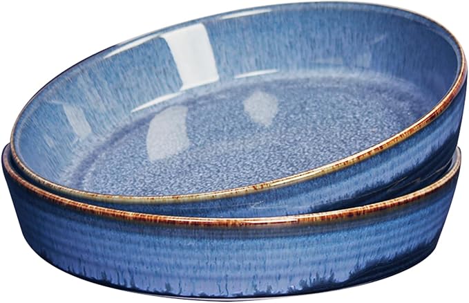 Porcelain Au Gratin Dishes,Baking Dish microwave & Oven Safe, Casserole Dishes, Gratin Dishes Set for Lasagna & Cobblers, 17 oz 7.9 INCH