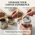 Sivaphe 6 Cups Moka Pot Replacement Infuser Parts Only for Aluminum Italian Stovetop Espresso Coffee Maker, 1 Filter and 3 Silicone Gasket Seals