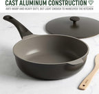 Goodful All-in-One Pan, Multilayer Nonstick, High-Performance Cast Construction, Multipurpose Design Replaces Multiple Pots and Pans, Dishwasher Safe Cookware, 11-Inch, 4.4-Quart Capacity, Graphite