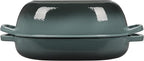 Enameled Cast Iron Oval Dutch Oven Pot with Lid, Dutch Oven for Sourdough Bread Baking, Oval Bread Pan, 7qt, Seasalt