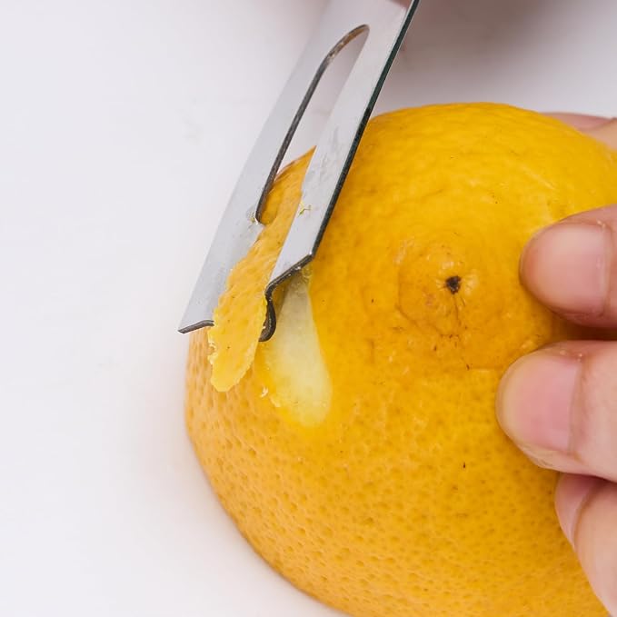 2 Piece Stainless Steel Lemon Zesters, Upgraded Lemon Zester & Channel Knife Set, Citrus Zester & Orange Peeler Tool, Premium Lemon Grater for Family Kitchen, for Bar Bartenders