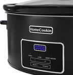 HOMECOOKIN 7 Quart Programmable Slow Cooker, Kitchen Appliances, Perfect Kitchen Small Appliance for Family Dinners, Black Stainless Steel