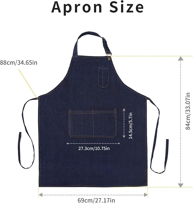 Tosewever Canvas Cross Back Chef Cotton Aprons for Men Women with Large Pockets