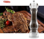 Salt Pepper Grinder Mill Arcylic,the Best Peppercorn Grinder with Adjustable Mill-Clear