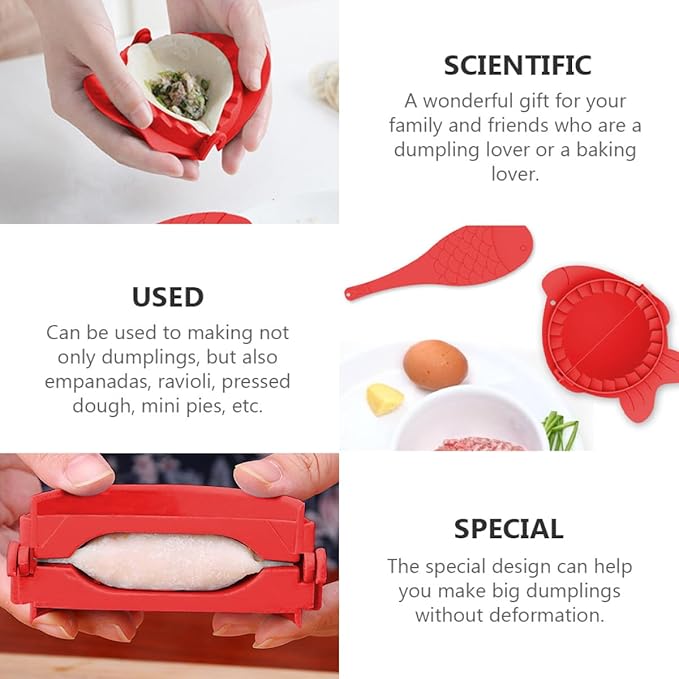 Dumpling Skin Maker Set 4pcs Plastic Dumpling Press Molds Kitchen Gadget and Wrappers Cooking Tool for Family Use