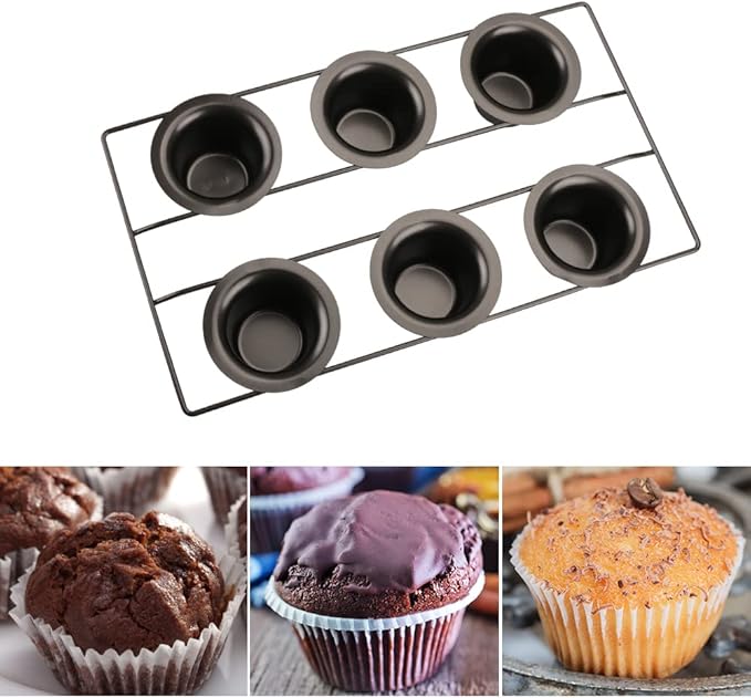 6 Cup Nonstick Popover Pans, Muffin Tin, Large Deep Cupcake Baking Pan, Muffin Pans for Baking Sets Non Stick