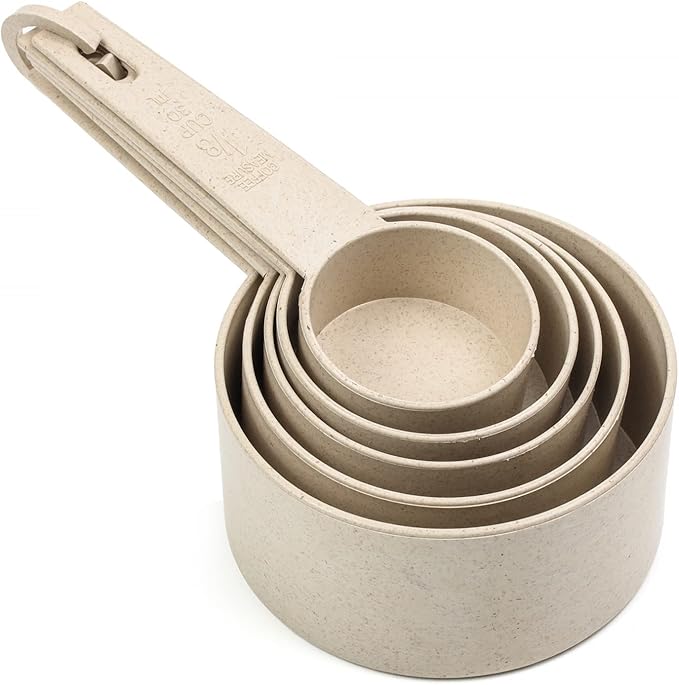 Beille Cream Wheat Straw Measuring Cups Spoons Set Cooking Baking Tools 10pc