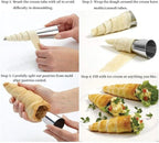10 Pack Cream Horn Molds for Baking +10 Pack Cannoli Tubes Stainless Steel, 5 inch Large Size Cream Horn Mould and Cannoli Tubes for Baking Cream Horns, Brioche Rolls