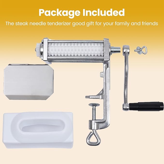 Heavy Duty Manual Meat Tenderizer Cuber Tool Steak Flatten Cuber Rolling Meat Poultry Tenderizer Machine Clamp on Meat Tenderizer Kitchen Tool