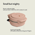 bella Snack-n-Store Mini Waffle Maker, EverGood™ Ceramic Nonstick Coating, Cord Wrap, Ready Indicator Light & Cool Touch Handles, Stackable Design & Customizable Plates, 400 Watt, Blossom
