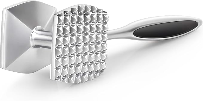 Aliglow Meat Tenderizer Hammer Tool Pounder For Tenderizing Steak Beef Poultry, Heavy Duty Dual-Sided Mallet with Soft Grip Handle - Multifunctional Kitchen Beater for Chicken,Fish, Baking
