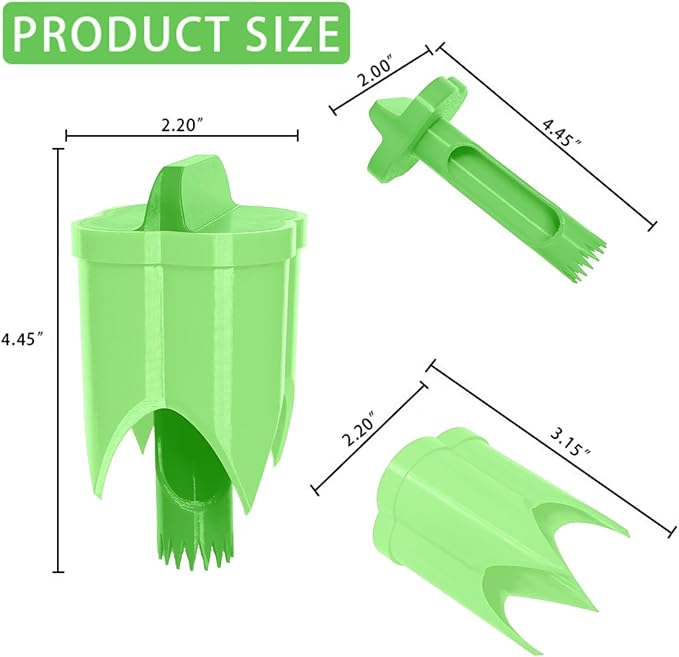 Pepper Corer, 2 in 1 Red Bell Pepper Seed Corer Remover Tool, Fruit & Vegetable Corers Quick Cave Tools for Jalapeno Cutter Deseeder, Bright Green