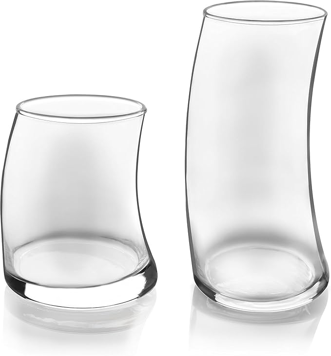 Libbey Swerve 16-Piece Tumbler and Rocks Glass Set