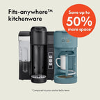 BELLA VersaBrew 2-in1 Coffee Maker, K-Cup compatible, Brew 3 Sizes Carafes & Single Serve Cups, Dishwasher Safe Reusable Filter & Filter Holder, Iced Coffee Function, 60oz Tank, Surf