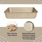 Glad Baking Pan Nonstick - Oblong Metal Dish for Cake and Lasagna - Heavy Duty Carbon Steel Bakeware, Large