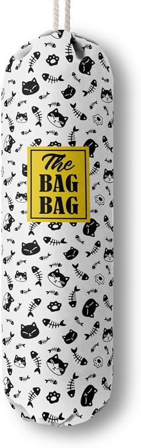 Grocery Bags Holder Organizer For Shopping Bags, Wall Mount Plastic Bags Storage Container Dispensers, Pet Lovers Home Kitchen Bags, The Bag Bag Grocery Bag Holder, Gifts For Women Cat Mom Dad (G-38)