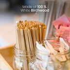 Wooden Coffee Stirrers, 500 Disposable Coffee Stir Sticks, 7-inch Wooden Stir Sticks for Coffee & Cocktails, Swizzle Sticks for Coffee, Round-End Coffee Sticks, Coffee Bar Accessories