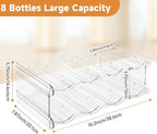 Stackable Water Bottle Organizer, SPOSPO Large Compartment Water Bottle Holder, 2 Tier Clear Water Bottle Organizer for Cabinet, Water Bottle Rack for Kitchen Organization and Storage - Hold 8 Bottles