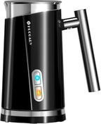 Huogary Milk Frother, Milk Steamer for Milk Foam & Hot Milk(4.5oz/10.5oz), Electric Milk Frother and Warmer for Homemade Coffee, 120V (Black)