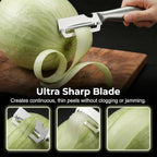 Multi-Functional Vegetable Peeler for Kitchen, 2026 New Vegetable Peeler with Wooden Handle and Bottle Opener, 2 in 1 Stainless Steel Kitchen Tool for Fruit Apple Potato Pumpkin Slicer (black, 1PCS)