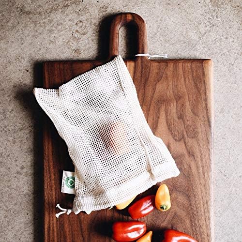 Reusable Onion Storage Bags - Organic Cotton Mesh Onion Bags with Drawstring - Washable Onion Holder Storage - Net Onion Keeper Sacks - Perfect Potato Storage Bags - Root Vegetable Sacks (3 X-Large)