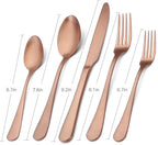 Matte Rose Gold Silverware Set , Satin Finish 20-Piece Stainless Steel Flatware Set with Round Edge,Kitchen Utensil Set Service for 4 , Dishwasher Safe