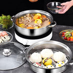 Steamer Pot for Cooking 11 inch Steamer Pot, 3-tier Multipurpose 18/8 Stainless Steel Steam Pot Cookware with Lid for Vegetable, Dumpling, Stock, Sauce, Food