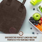 ASEBBO Insulated Lunch Bag for Women & Men (Chocolate Brown)