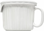 CorningWare 2-Pack 20oz Ceramic Meal Mugs with BPA-Free Vented Lids, French White