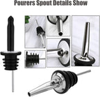 10 Pack Liquor Pour Spout, Liquor Bottle Pourers, Pour Spouts for Liquor Bottles with Dust Caps Seal Covers, Bar Tool, Hygienic, Dishwasher Safe