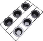 GLOGLOW 6 Cup Popover Pans, Deep Non Stick Sturdy Heavyweight Carbon Steel Bakeware Easy to Popover Pan for Pudding Muffins Popovers Baking