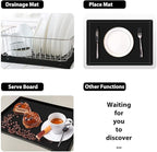 WK Flexible Plastic Cutting Boards Mats with Lip, Foldable Cutting Board for Kitchen Set of 3, Black Cutting Boards for Meat, Nonslip Cutting Mats Sheets, BPA Free, Dishwasher Safe