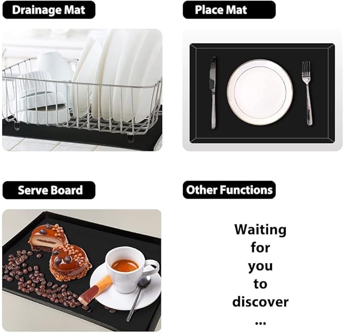 WK Flexible Plastic Cutting Boards Mats with Lip, Foldable Cutting Board for Kitchen Set of 3, Black Cutting Boards for Meat, Nonslip Cutting Mats Sheets, BPA Free, Dishwasher Safe