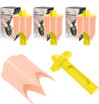 Pepper Corer, 2 in 1 Red Bell Pepper Seed Corer Remover Tool, Fruit & Vegetable Corers Quick Cave Tools for Jalapeno Cutter Deseeder, Yellow Orange, 3 PCS